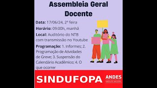 ASSEMBLEIA GERAL DOCENTE  17062024 [upl. by Hetti]