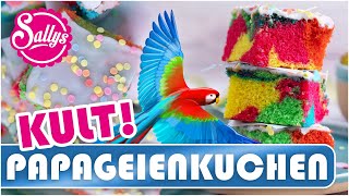 Papageien Kuchen  buntes Party Rezept Sallys Welt [upl. by Elburt]