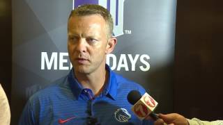 Bronco players and Coach Harsin talk about passing of Lyle Smith [upl. by Cusick]