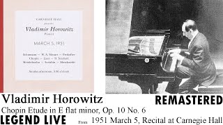 Vladimir Horowitz Chopin Etude Op 10 No 6 in E flat minor 195135 [upl. by Glick516]