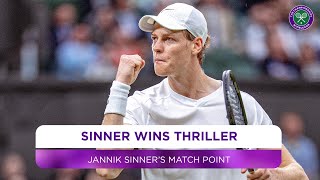 Jannik Sinner  Winning moment  Second round  Wimbledon 2024 [upl. by Walther]