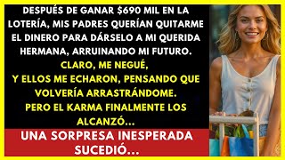 Después de ganar la lotería mis padres querían quitarme el dinero para dárselo a mi querida hermana [upl. by Ennairoc]