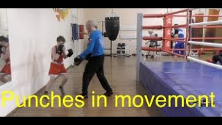 Boxing young boxer learns to punch in pendulum [upl. by Anehs]