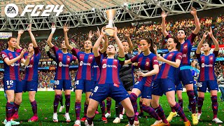 Barcelona vs Lyon  UEFA Womens Champions League 2024 Final  EA FC 24 Full Match  Gameplay PC [upl. by Croydon204]