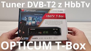 OPTICUM HbbTv TBox  recenzja tunera DVBT2 z obsługą telewizji hybrydowej HbbTV [upl. by Schiffman]