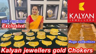 Kalyan jewellers Exclusive gold Choker Collections  22KT pure gold Chokers from Vijayawada  Choker [upl. by Esmerelda]