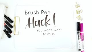 Brush Pen Calligraphy HACK  Ecoline  Faber Castell Brush Pens Trick for Handlettering [upl. by Brandais]