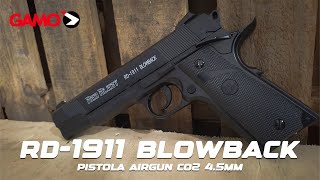 Review Teste Pistola Airgun CO2 Gamo Red Alert 1911 Blowback 45mm  Corvo Shop [upl. by Inirt]