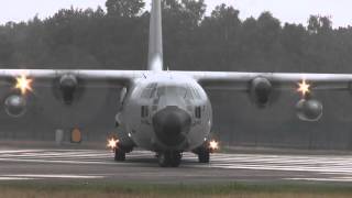 Spottersday Kleine Brogel 2015  Lockheed C130H Hercules [upl. by Emiolhs]