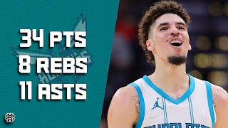 LaMelo Ball 34 pts 8 rebs 11 asts vs Rockets 2425 season [upl. by Sorel760]