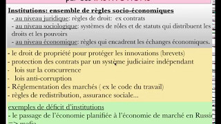 institutions ET CROISSANCE [upl. by Till19]