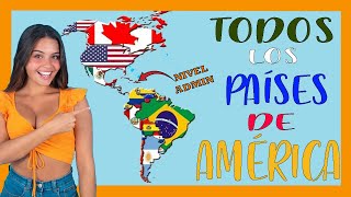 ✅✅Todos los PAÍSES y capitales de AMÉRICA  MAPA político de AMÉRICA [upl. by Hynes]