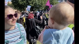 Protesters call baby a fascist at Antifa Brighton direct action [upl. by Aisha]