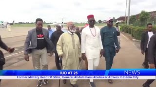 Former Military Head Of State Gen Abdulsalami Abubakar Arrives In Benin For IUOs 25th Anniversary [upl. by Shir941]