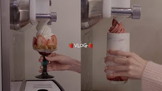 Cafe Vlog Its Strawberry Season🍓🍨🫶OreoStrawberry Combo Is Too Good｜Oreo Strawberry Parfait🍨 [upl. by Blaseio]