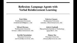 Reflexion Language Agents withVerbal Reinforcement Learning [upl. by Atneciv]