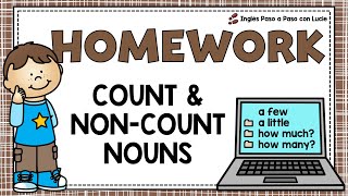 PASO 19  INTERMEDIOS TAREA DE SUSTANTIVOS CONTABLES E INCONTABLES EN INGLÉS  HOMEWORK [upl. by Eradis]