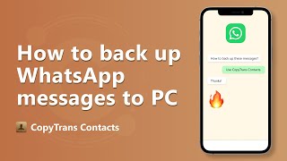 How to save WhatsApp messages from iPhone to PC in 1 click [upl. by Casaleggio]