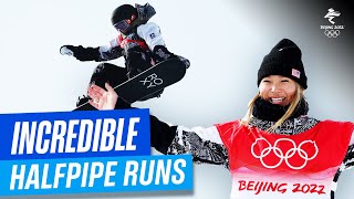 10 INSANE womens halfpipe runs at Beijing 2022 🏂 [upl. by Edyth619]