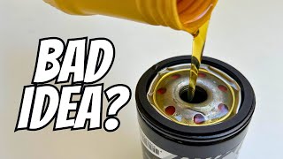 Does PreFILLING The Oil FILTER Cause Engine DAMAGE [upl. by Ennayhc]