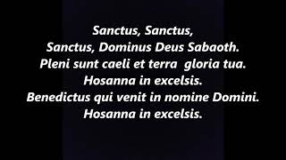 SANCTUS LATIN GREGORIAN CHANT MASS Ordinary Lyrics Words text Sing along song hymn [upl. by Stretch]