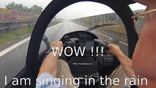 WOW  Rain Ride quotinsidequot a cabin motorcycle with electric drive [upl. by Soutor86]