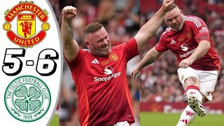 Manchester United Legends vs Celtic Highlight and Goals  Wayne Rooney Freekick [upl. by Latoniah]