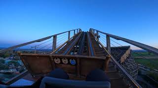 Europa Park Wodan Front Row Sunset Ride November 2023 [upl. by Arney493]