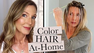 How To Color Your Hair At Home  Grey Roots  No Foil Highlights [upl. by Ammeg]