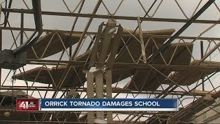 Orrick tornado damages school [upl. by Gillespie]