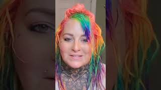 Hairdresser Reacts To Rainbow Hair Color That Also Glow 🤯 [upl. by Oilla]