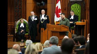 FULL SPEECH Ukraines Volodymyr Zelenskyy addresses Canadas parliament [upl. by Yretsym]