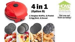 Mais Kitchen MZ0003 4 in1 Multifunctional Waffle  Eggroll  Donut  Panini Maker [upl. by Rashida]