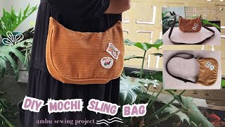 Pola amp cara menjahit Mochi Slingbag☘️ DIY Mochi slingbag diy tutorial handmade [upl. by Ymereg]