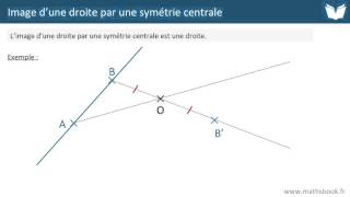 Image dune droite par une symétrie centrale  Cours de maths [upl. by Georgette]