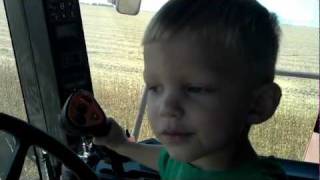 2 year old operating Case IH 2588 combine [upl. by Maiah787]