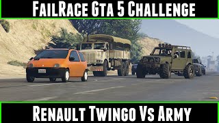 FailRace Gta 5 Challenge Renault Twingo Vs Army [upl. by Llejk]