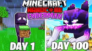 I Survived 100 DAYS as an ENDERMAN in HARDCORE Minecraft [upl. by Lletnom]