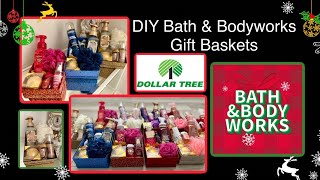 DIY Christmas Gift Baskets using Bath amp Body Works amp Dollar Tree Products [upl. by Atiuqrahc]