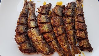 How to make spicy fish fry Indian Style  Sardine fry  Meen varuthatu [upl. by Bowman]