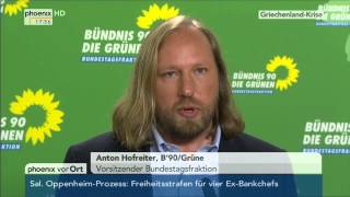 GriechenlandKrise Anton Hofreiter fordert Sondersitzung im Bundestag am 09072015 [upl. by Harbird665]