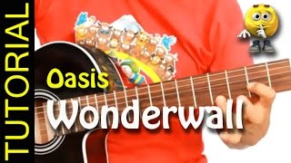 WONDERWALL en Guitarra acustica Como tocar tutorial [upl. by Elisabet]