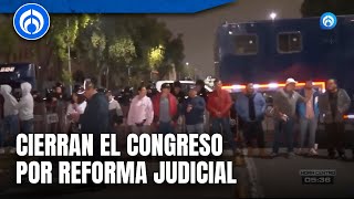 Trabajadores del Poder Judicial bloquean acceso al Congreso para evitar reforma de AMLO [upl. by Lars792]