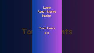 Master Touch Events in React Native 🚀  Touchable Components Explained [upl. by Evy]