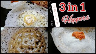 Best hoppers recipe  Crispy Appam recipe  1 Batter 3 types of hoppers  Tastesgreat [upl. by Aloibaf507]