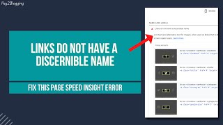 Links do not have a discernible name  Fix this Page speed insight Error [upl. by Sachiko920]