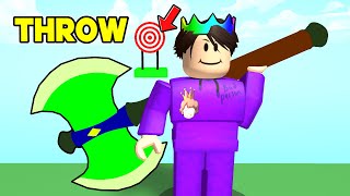 I THROW AXE At MAXIMUM SPEED On Roblox [upl. by Ahsinyar]