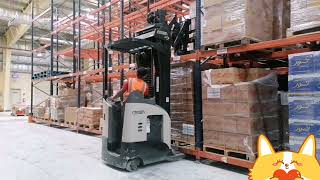 Crown Stand Up Reach Truck forklift for Mar 5 2021 [upl. by Dragoon]