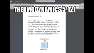 Thermodynamics 5121 An airconditioning system is to be filled from a rigid container that [upl. by Nauquf]