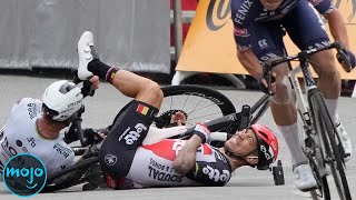 Top 10 Worst Crashes in Tour de France History [upl. by Robinett]